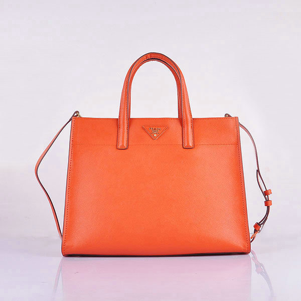2014 Prada saffiano calf leather tote bag BN2603 orange